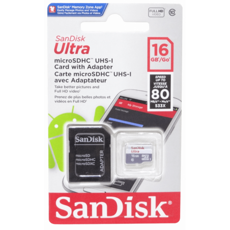 SANDISK- 16GB MicroSD-HC.