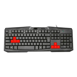 TRUST - Teclado USB ZIVA QWERTY NEGRO - ROJO