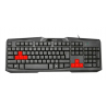 TRUST - Teclado USB ZIVA QWERTY NEGRO - ROJO