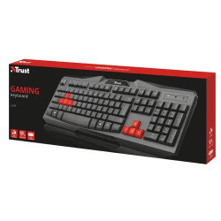 TRUST - Teclado USB ZIVA QWERTY NEGRO - ROJO