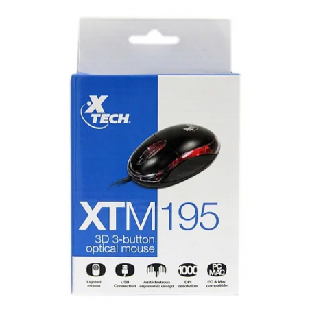 XTECH - Mouse USB Optico 1000DPI