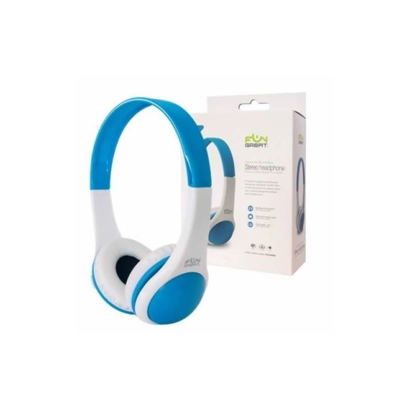 FUNGREAT - Audífonos Head Band Azul/Blanco.