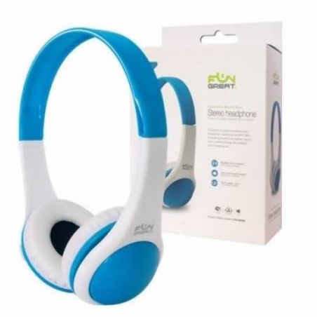 FUNGREAT - Audífonos Head Band Azul/Blanco.