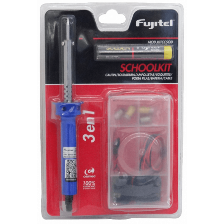 FUJITEL -  KIT Cautin-25W Soldadura Porta-Pila Accesorios